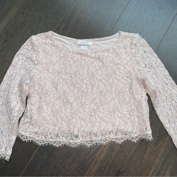 babaton lace mauve crop blouse - size x-small - Picture 4 of 4